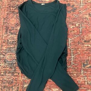 lululemon Long Sleeve Top Ribbed Nulu Top Teal Size 4 Small